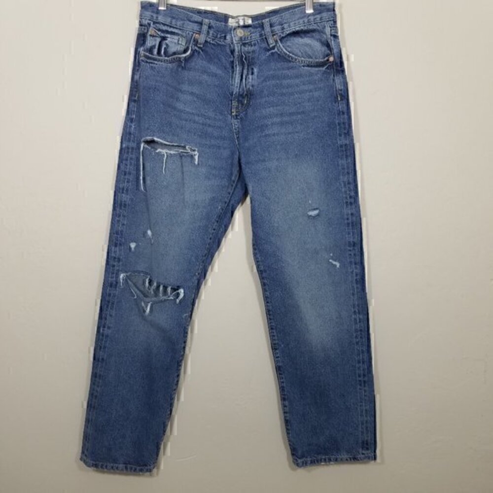 We The Free Distressed Button Fly Jeans Size 31